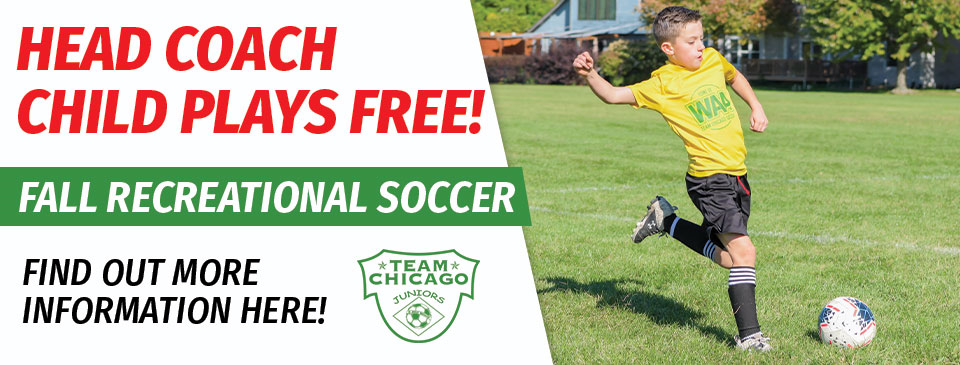 Fall Recreational Soccer! Head Coach Child Plays Free!